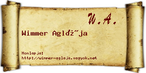 Wimmer Aglája névjegykártya